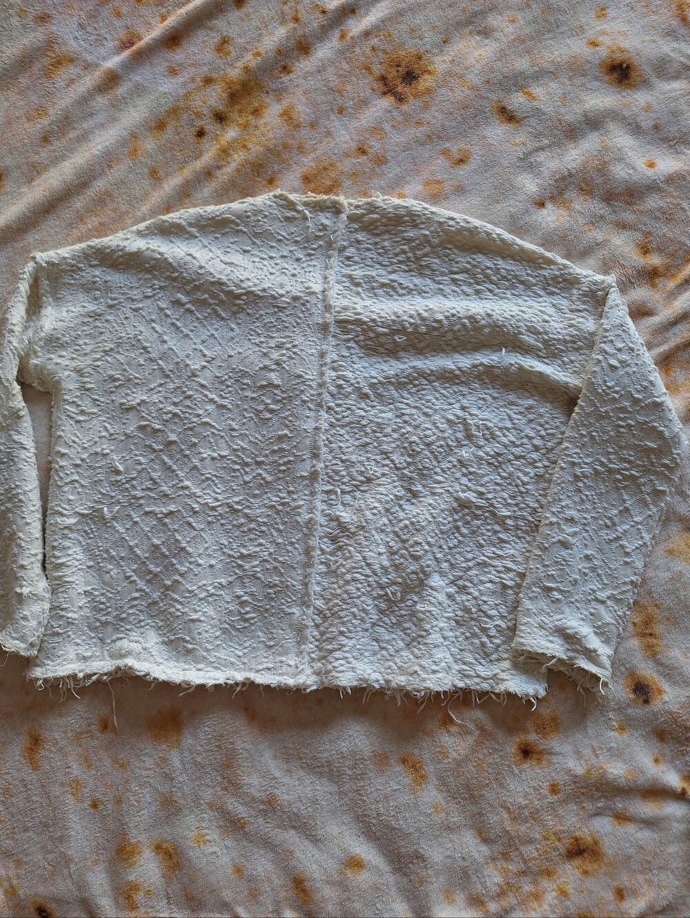 Free People Favorite Crush Textured Zip Up Jacket Ivory Boho Oversized S Rare - Picture 12 of 13